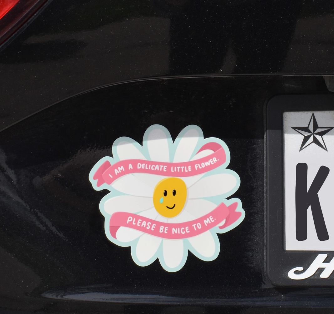 Delicate Flower Car Magnet