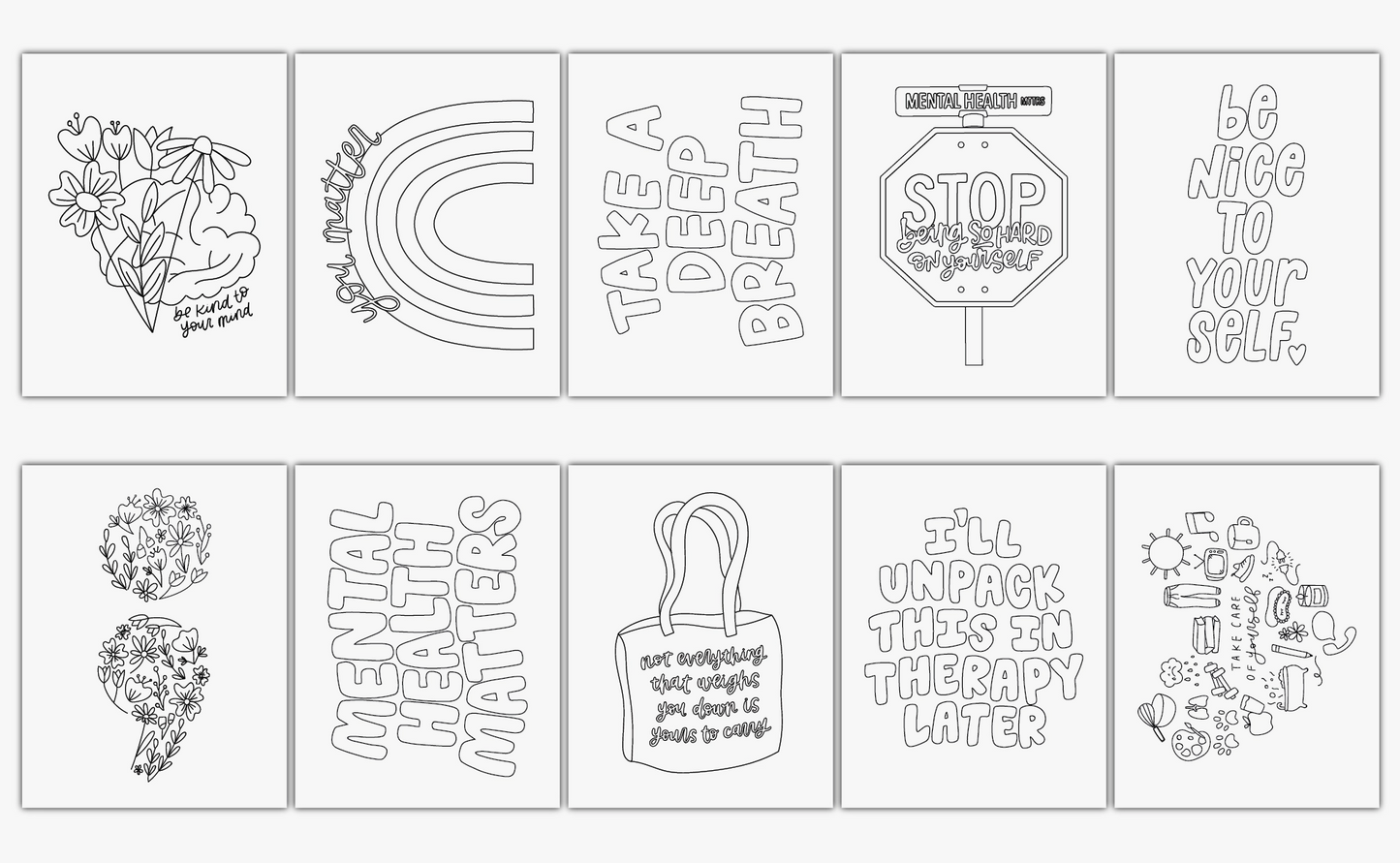 Mental Health Coloring Book
