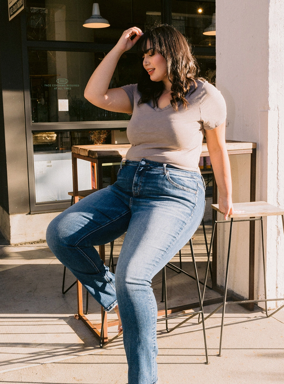 Plus Mid Rise Straight Jean