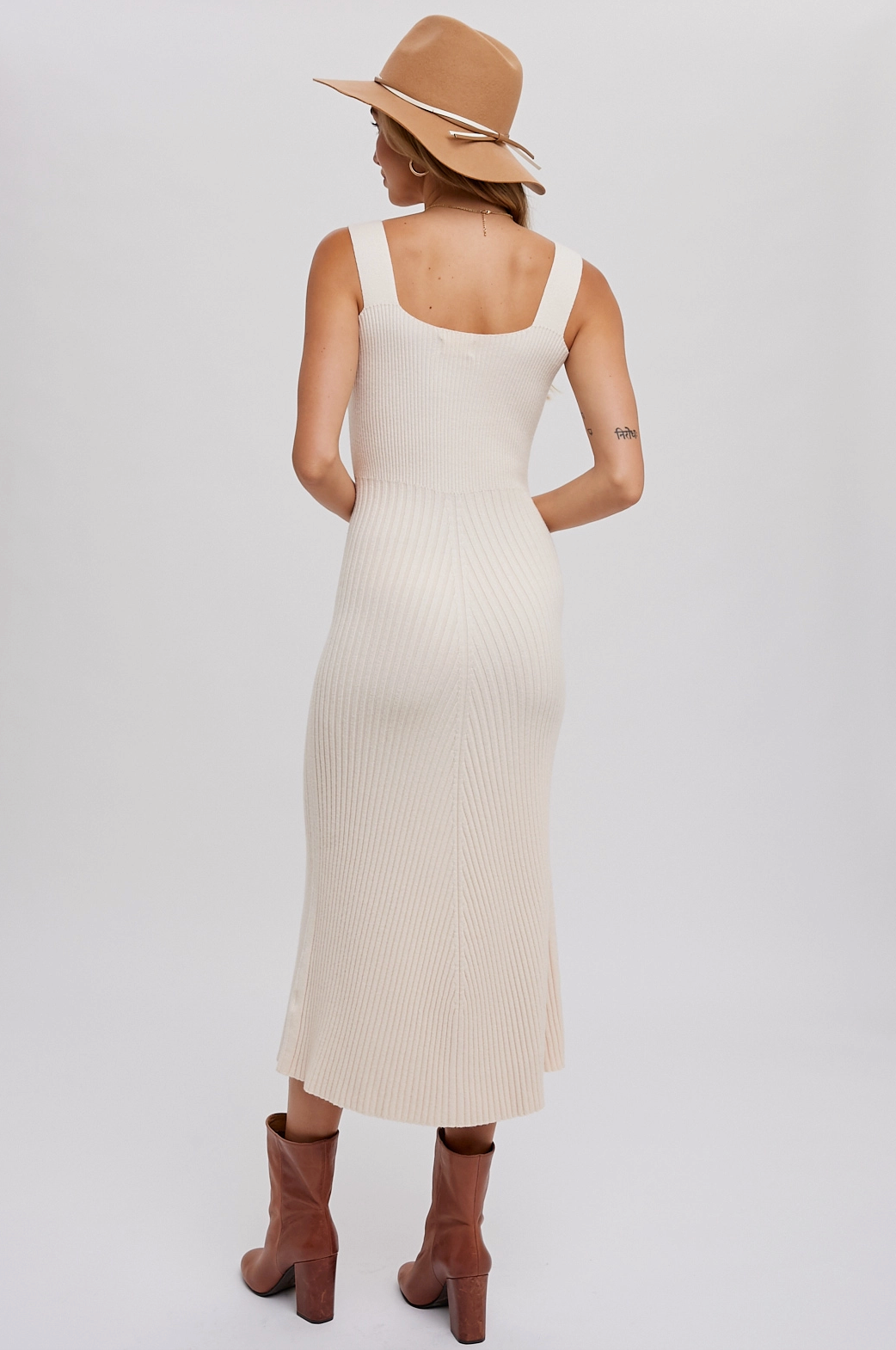 Shell Square Neck Sweater Dress