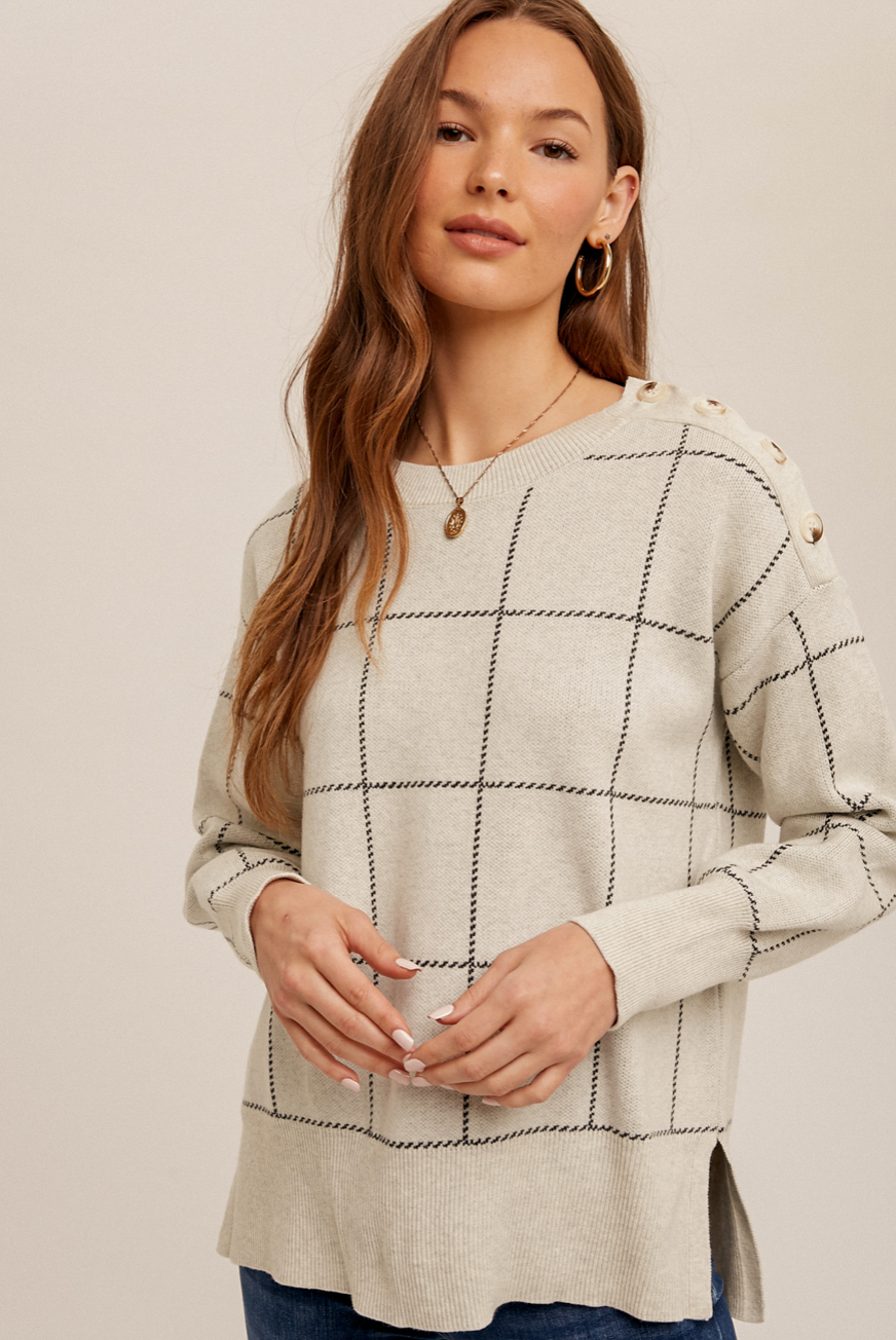 Grid Pattern Sweater