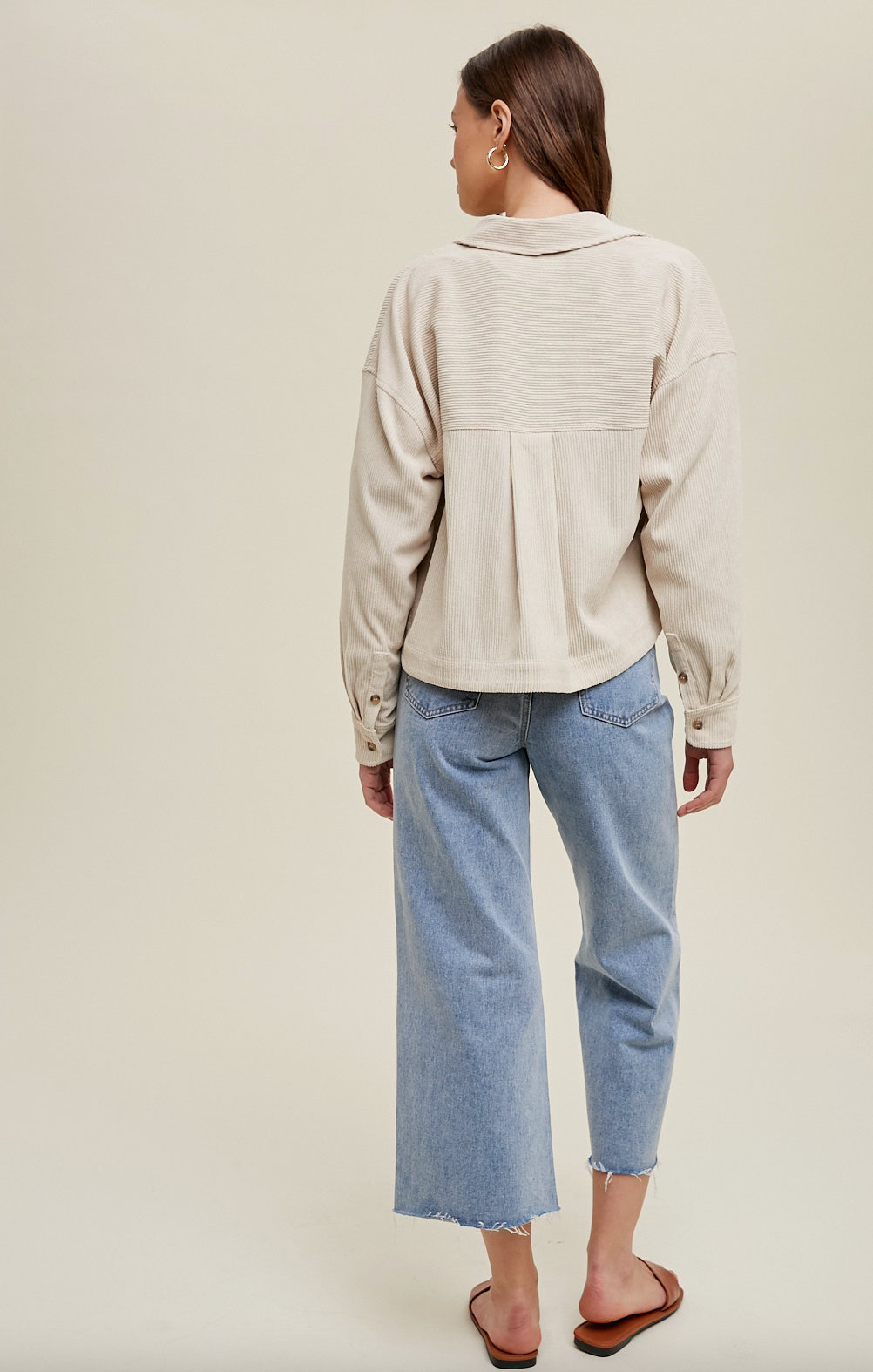 Sand Corduroy Cropped Jacket