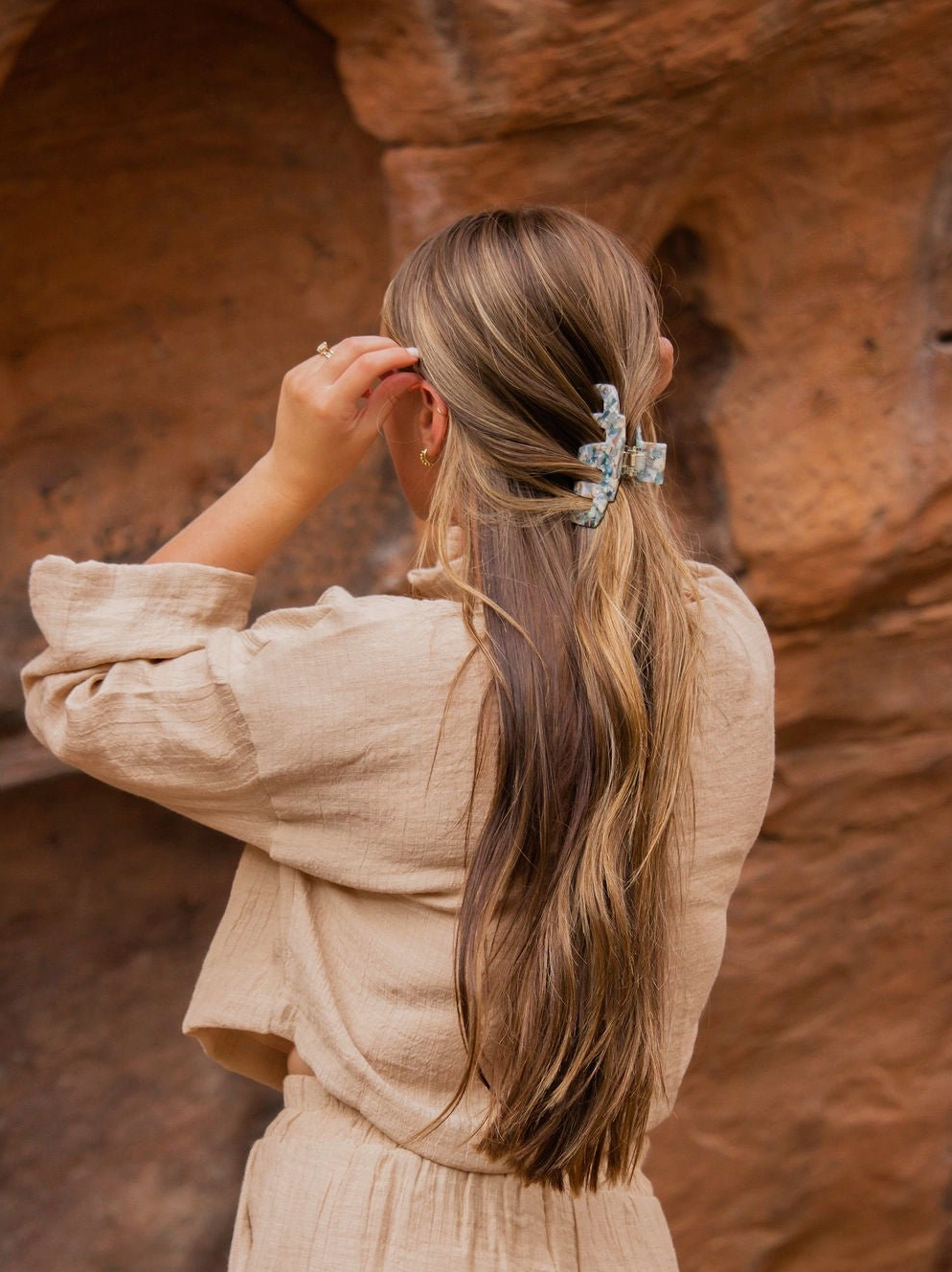 Boho Blue Claw Clip