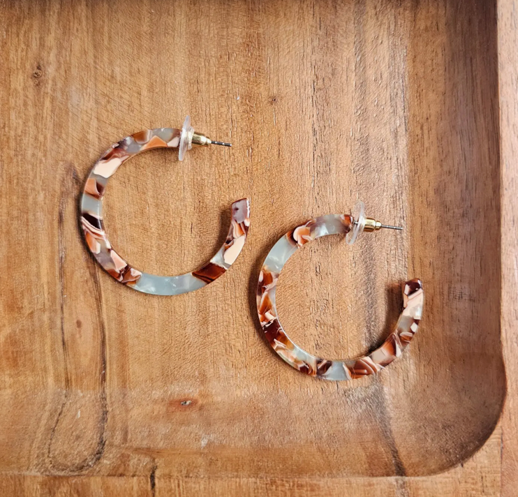 Seafoam & Rust Hoops