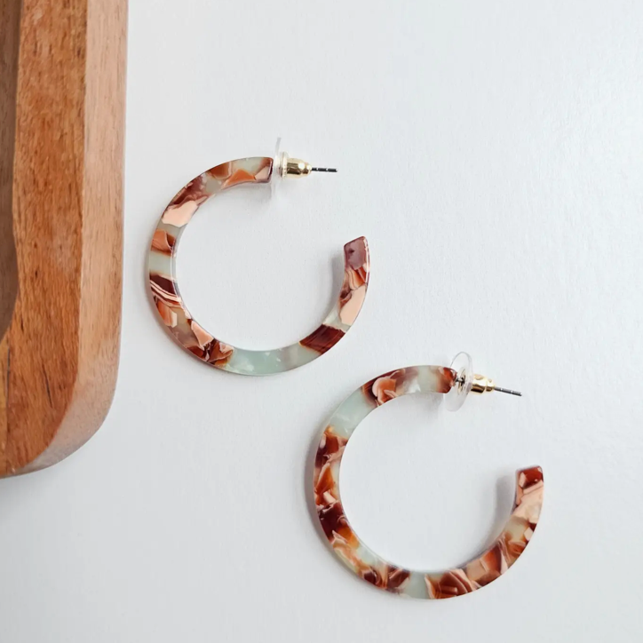 Seafoam & Rust Hoops