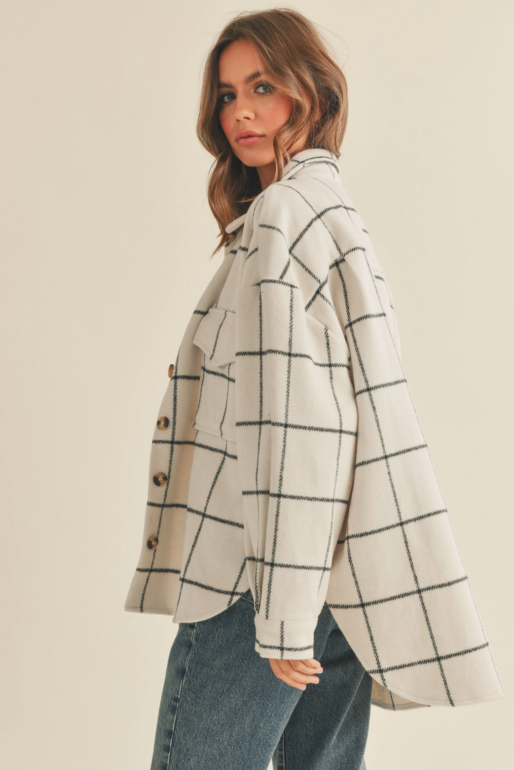 Grid Pattern Shacket