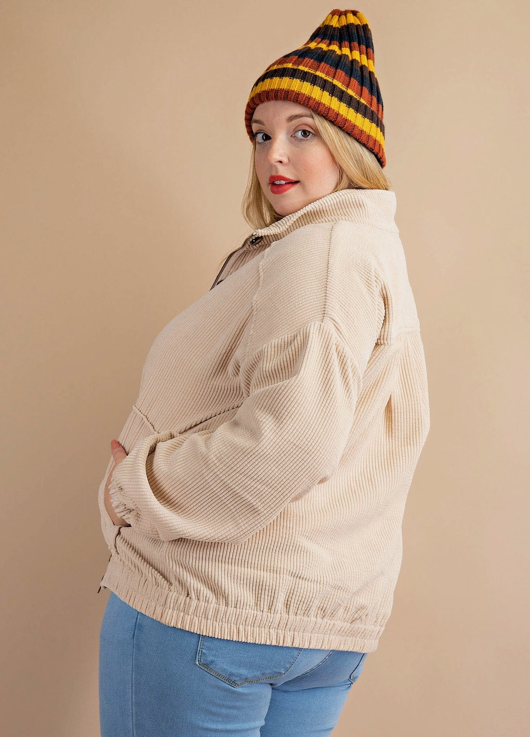 Plus Corduroy Buttondown Jacket
