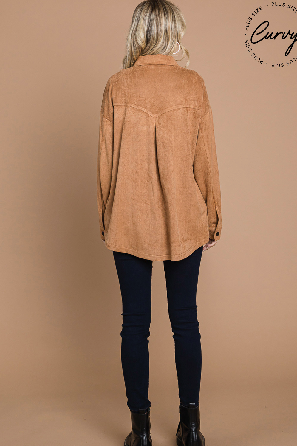 Plus Camel Suade Jacket
