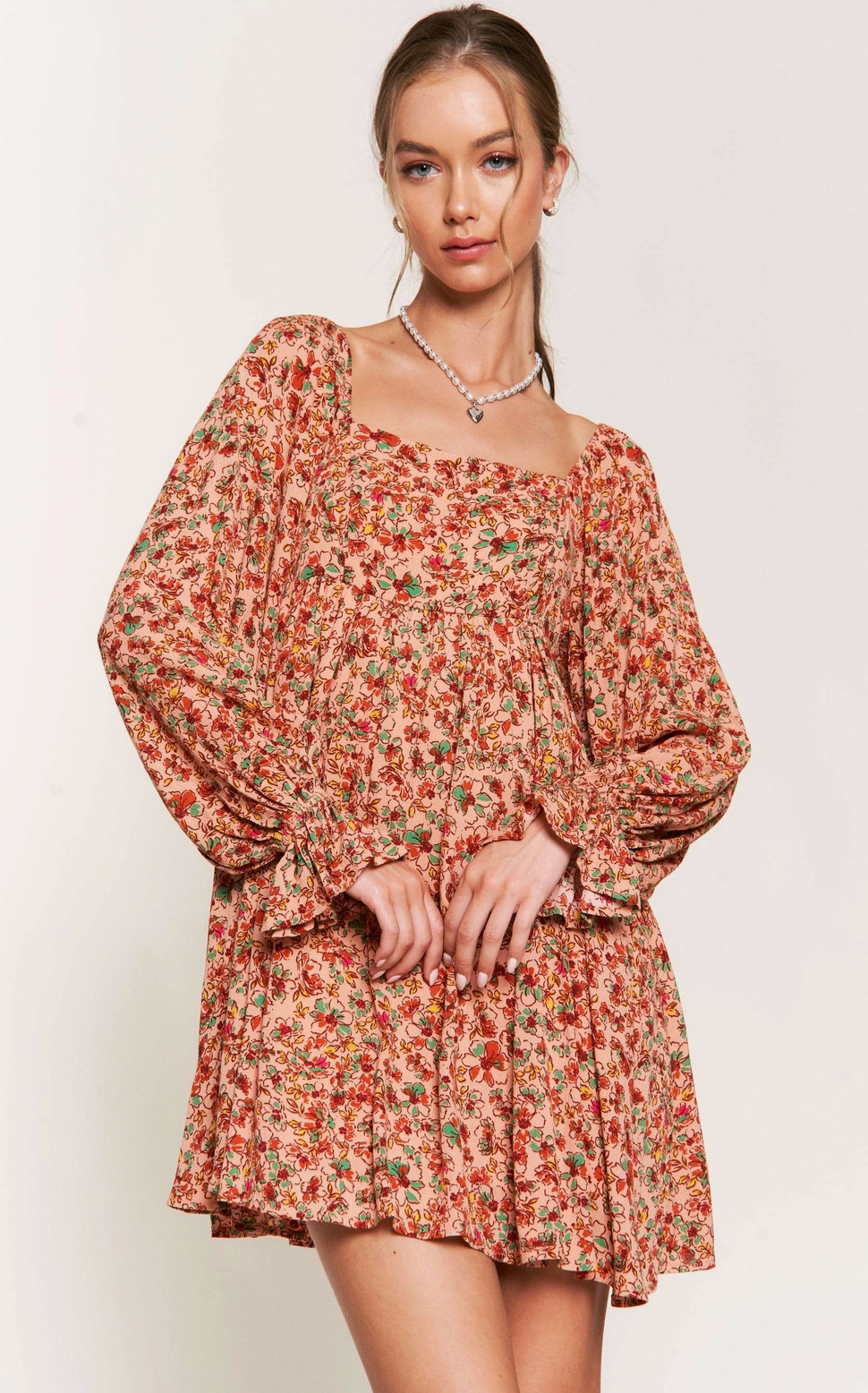 Apricot Babydoll Dress