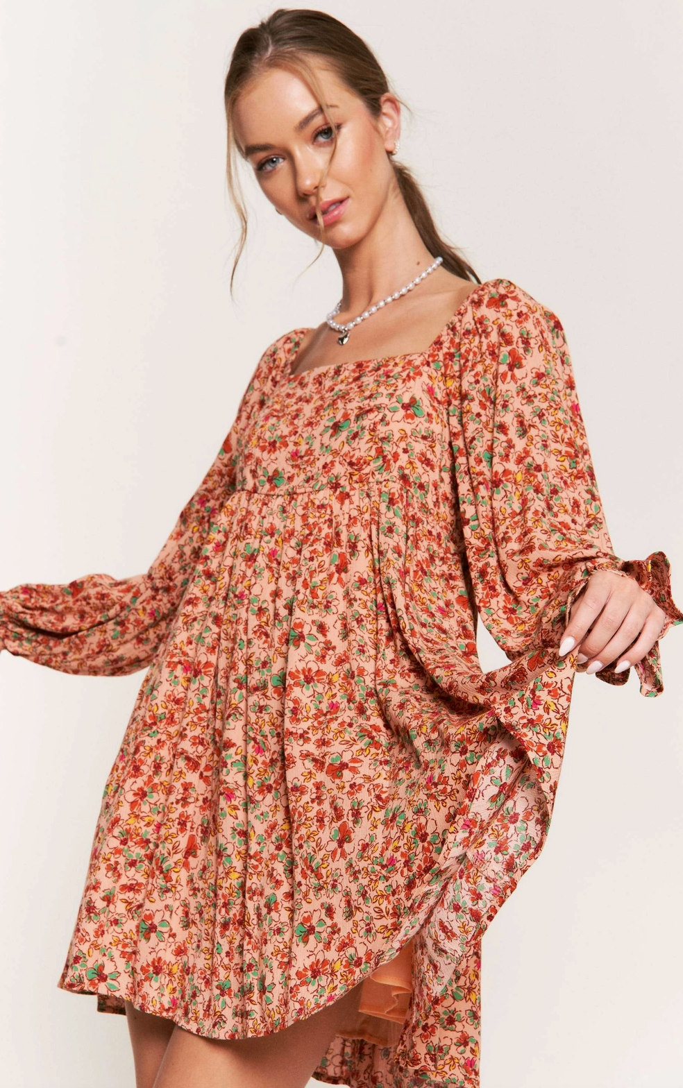 Apricot Babydoll Dress