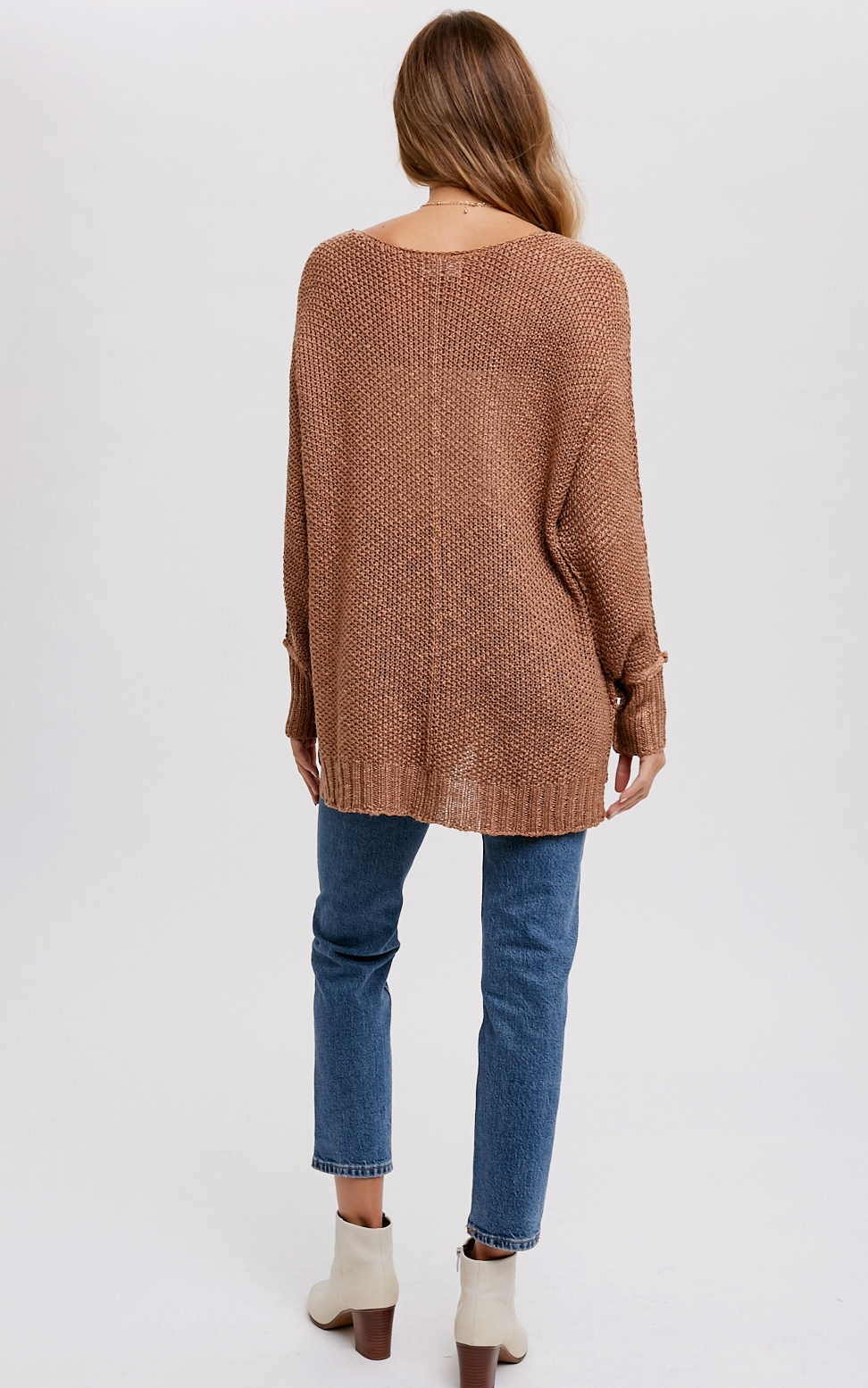 Mocha Reverse Seam Sweater