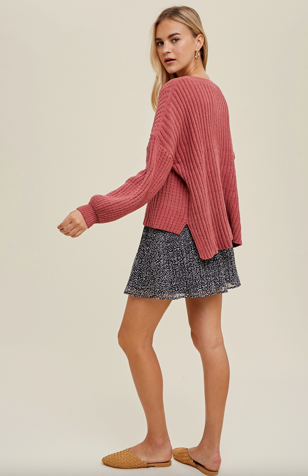 Wine Chenille Sweater