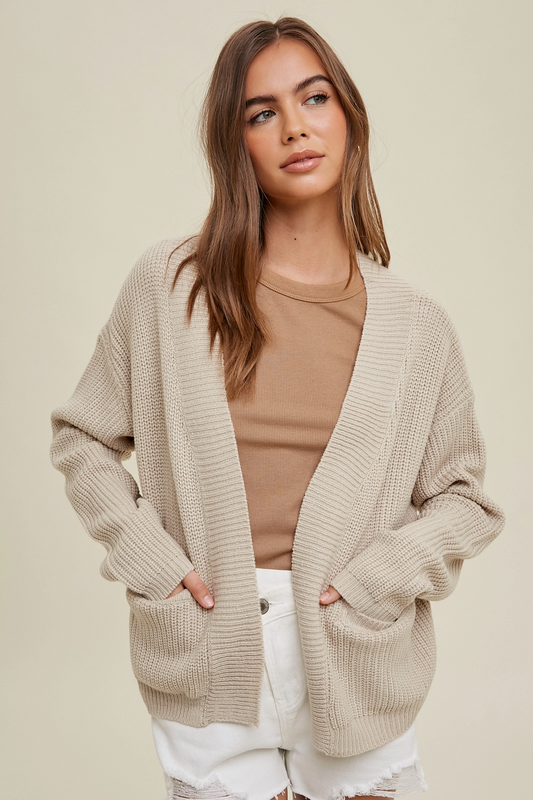 Taupe Sweater Cardigan