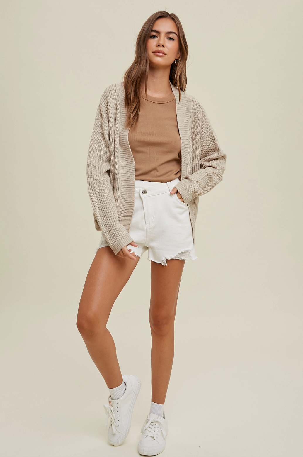 Taupe Sweater Cardigan