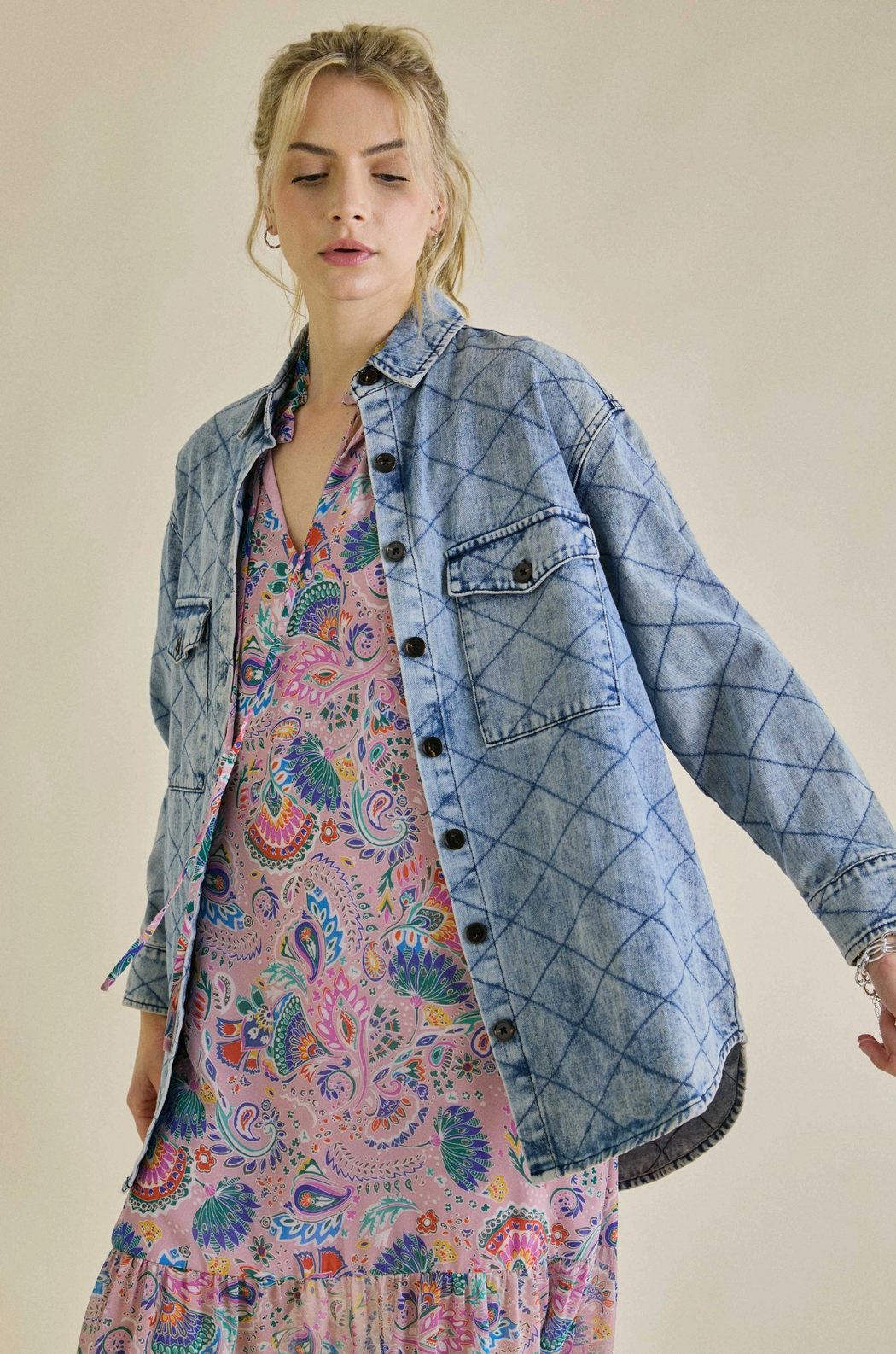 Quilt Stitch Denim Jacket