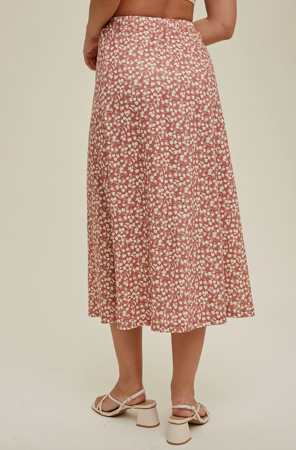 Clay Floral Satin Skirt
