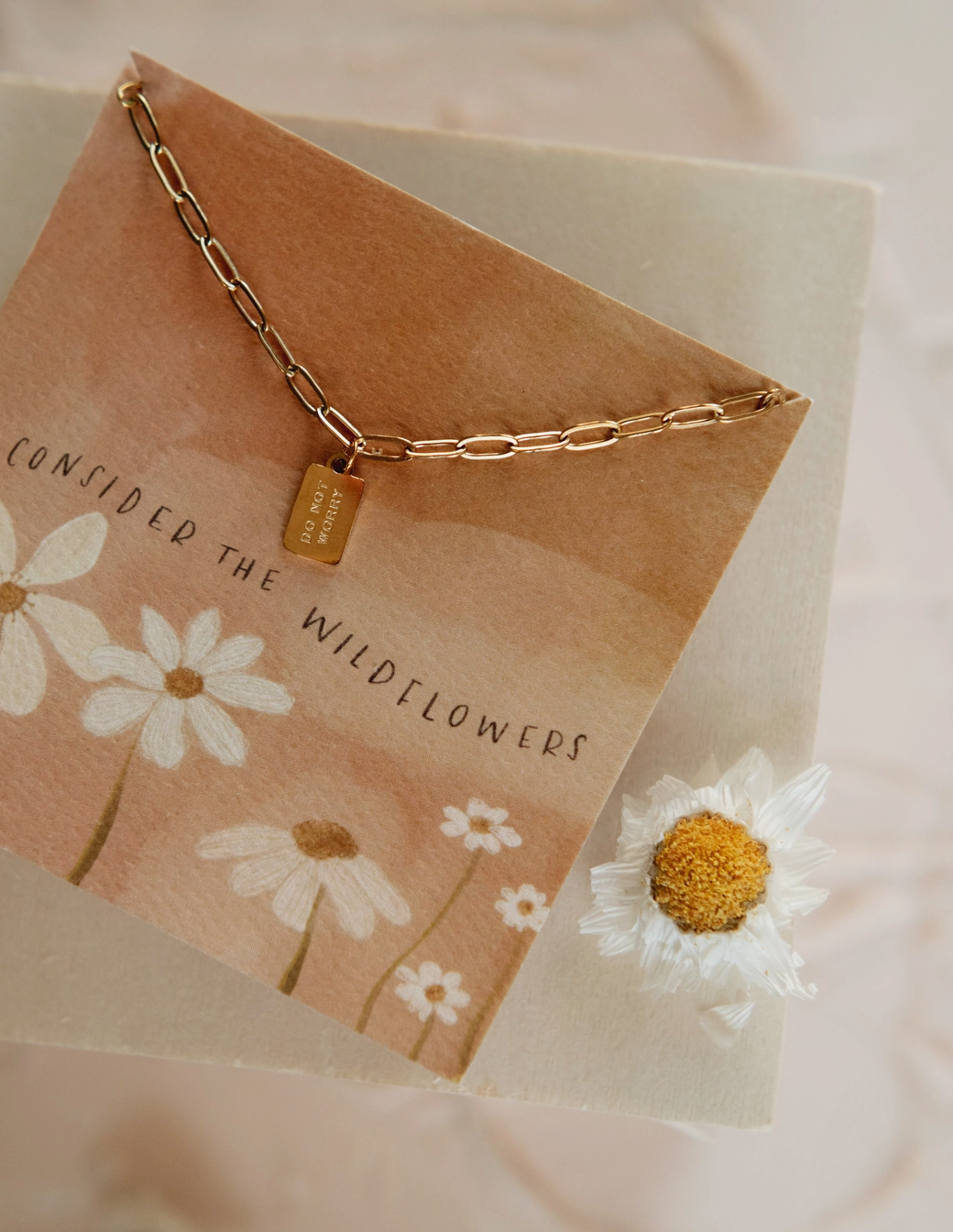 Do Not Worry Tag Necklace