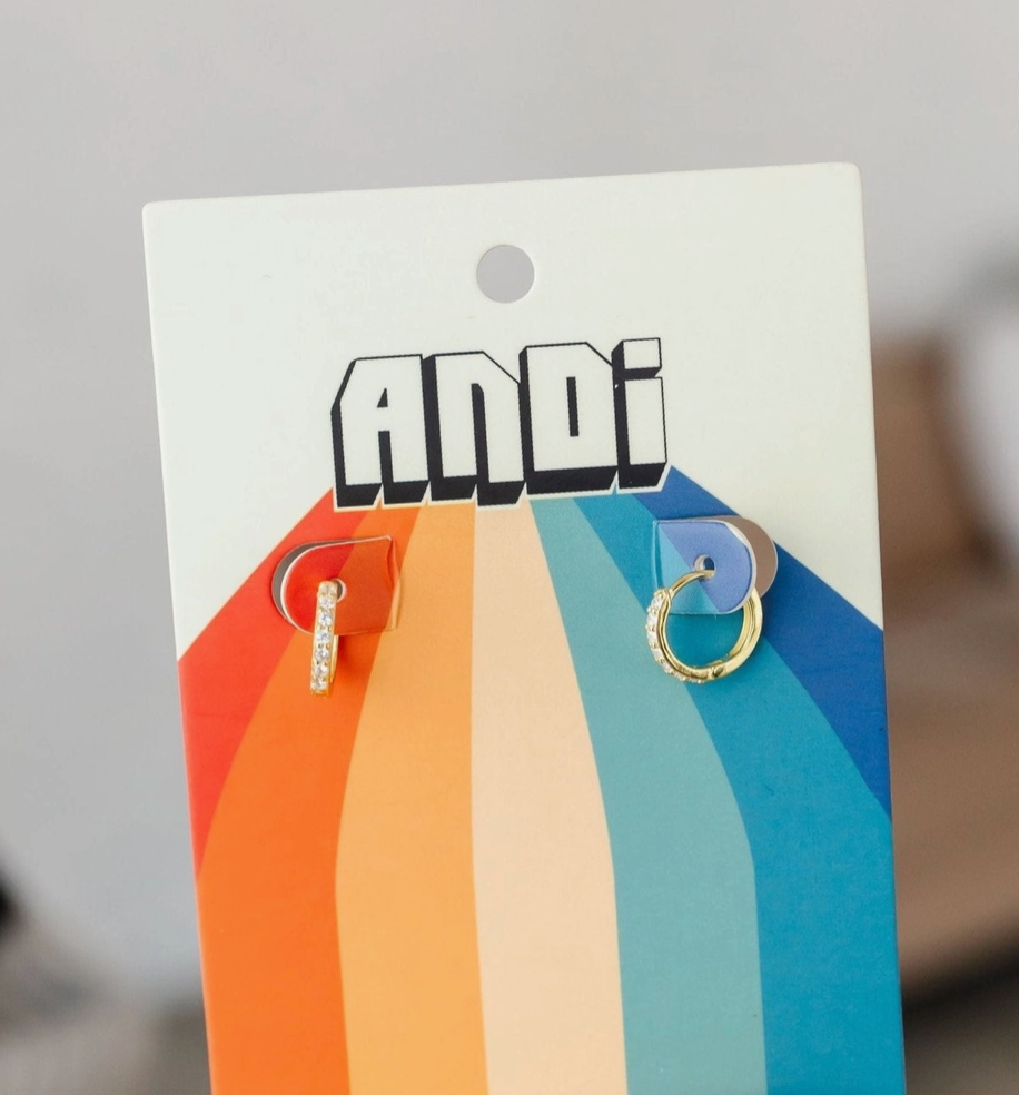 Gold Crystal Hoops