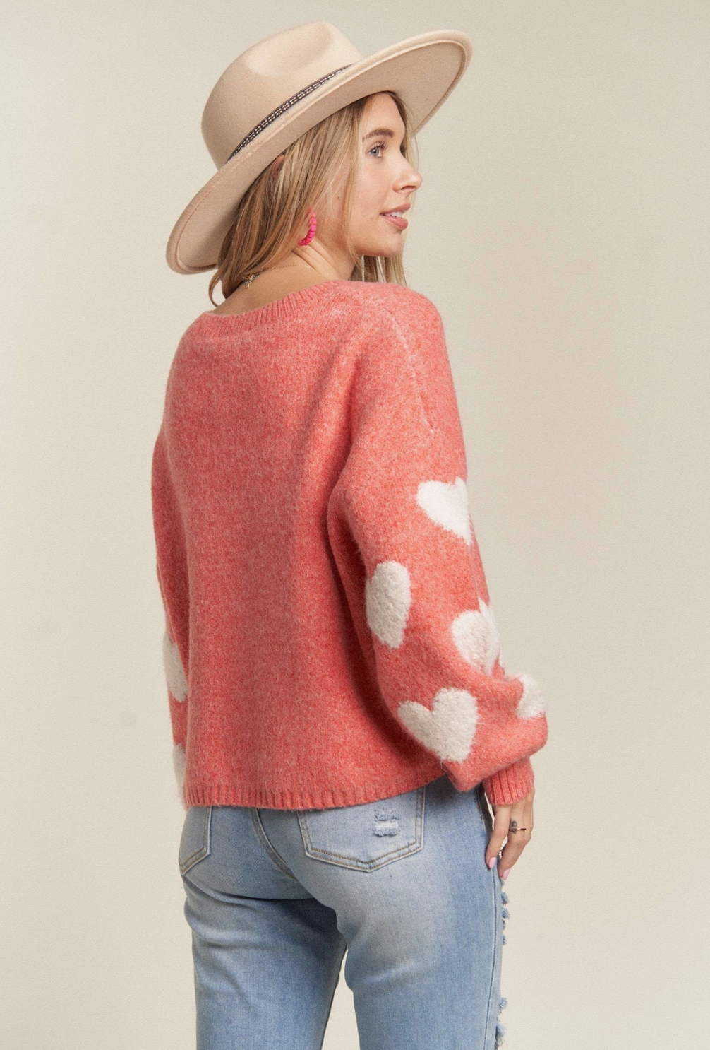 Plus Heart Cropped Sweater