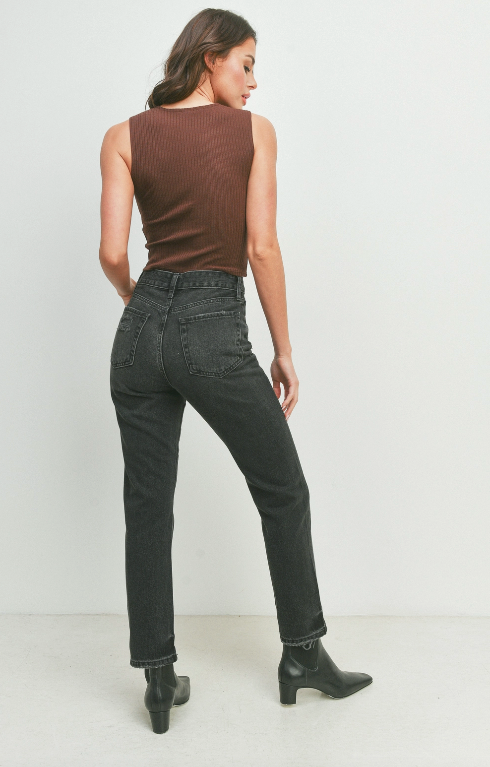 Retro Black Straight Jean