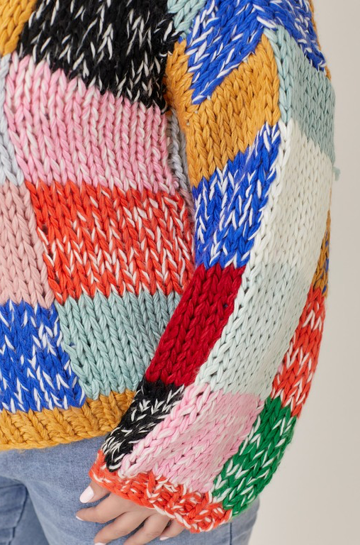 Chunky Knit Rainbow Cardigan