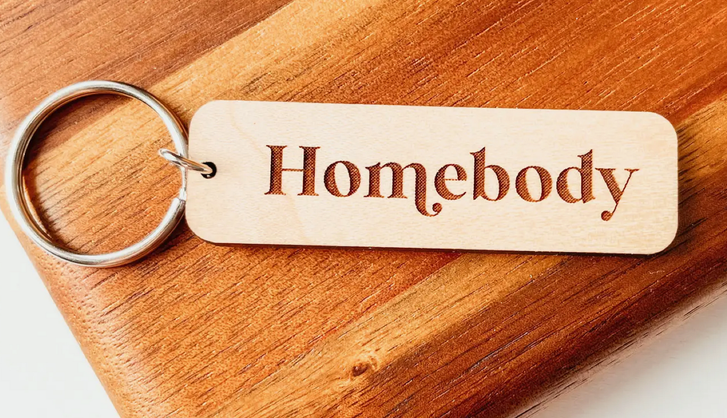 Wood Homebody Keychain