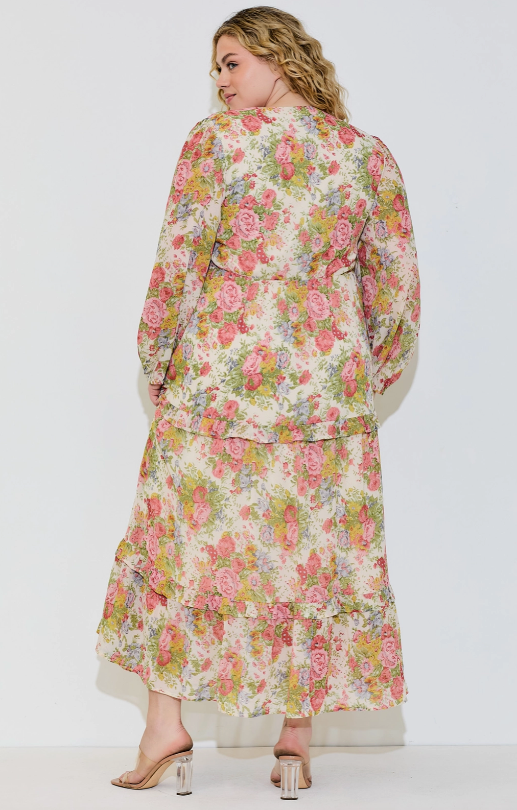 Plus Antique Floral Maxi Dress