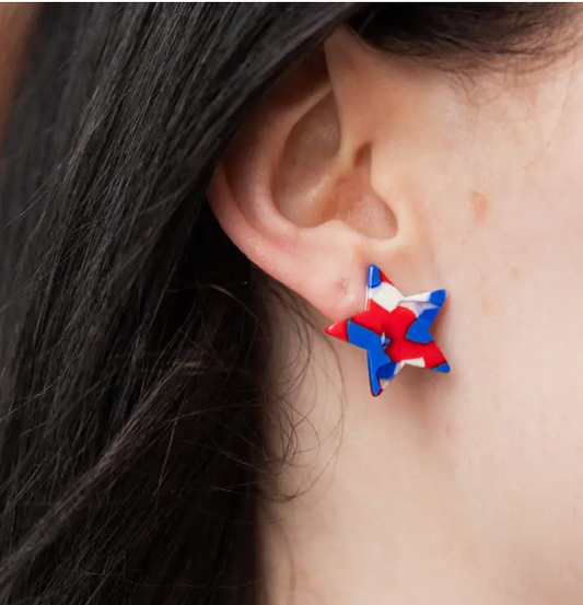 Liberty Star Studs - Red White & Blue