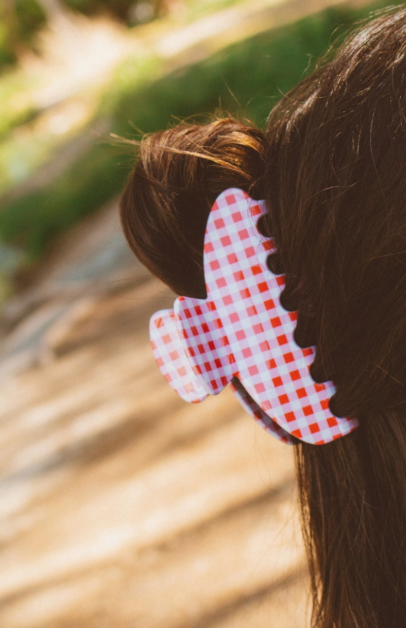 Gingham Claw Clip