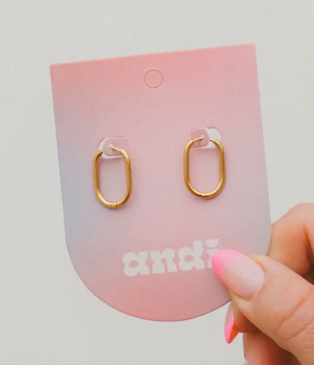 Gold Oval Hoops