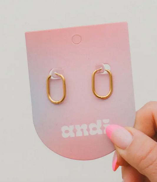 Gold Oval Hoops