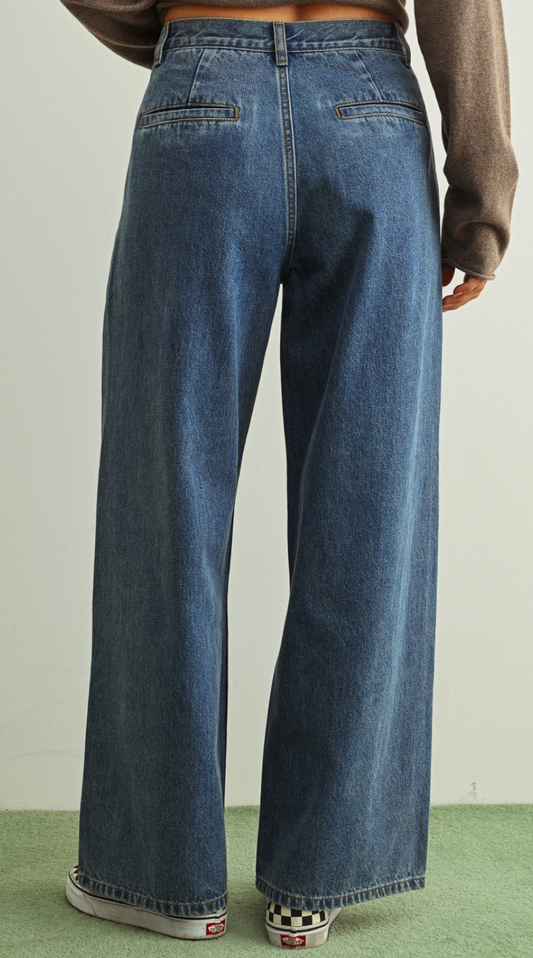 Dark Denim Wide Leg Jeans
