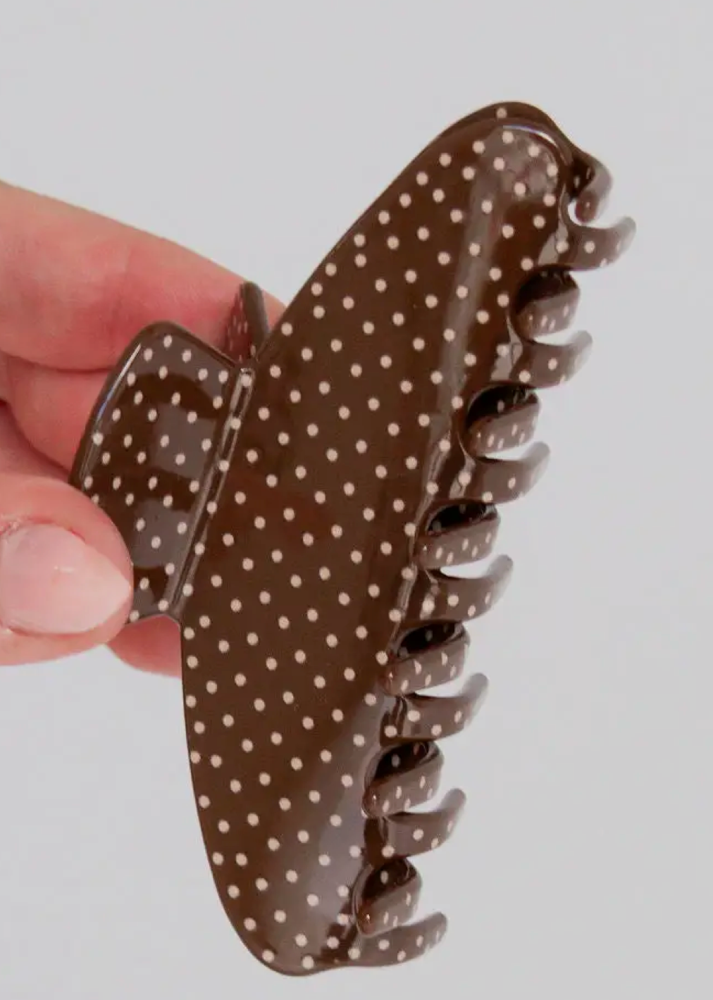 Cinnamon Polka Dot Claw Clip