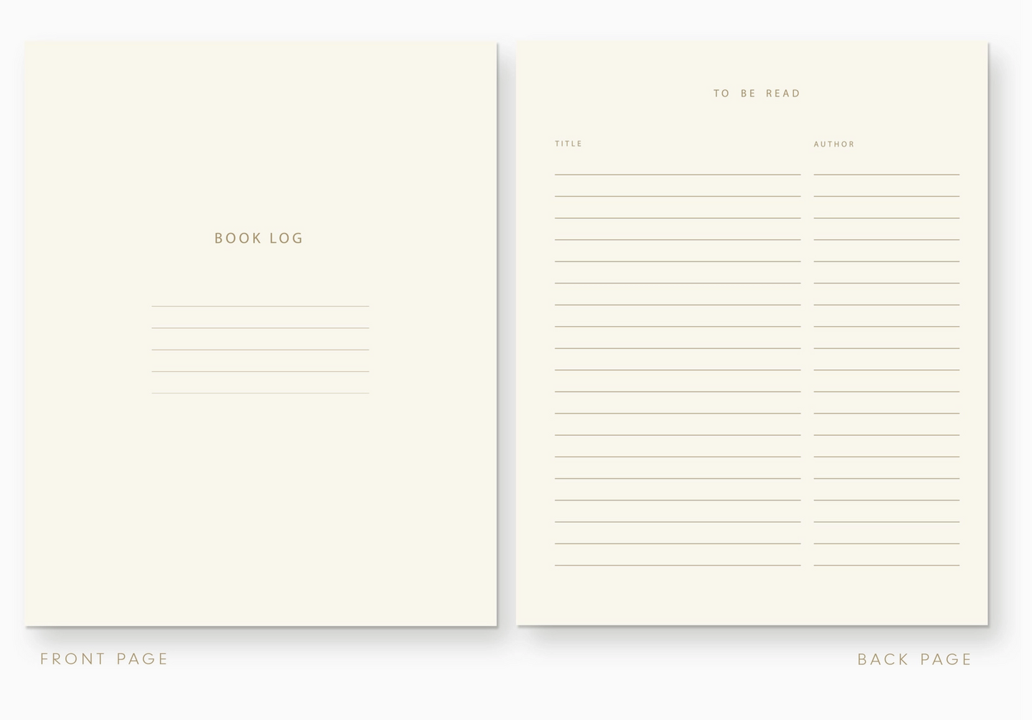 Book Log Journal