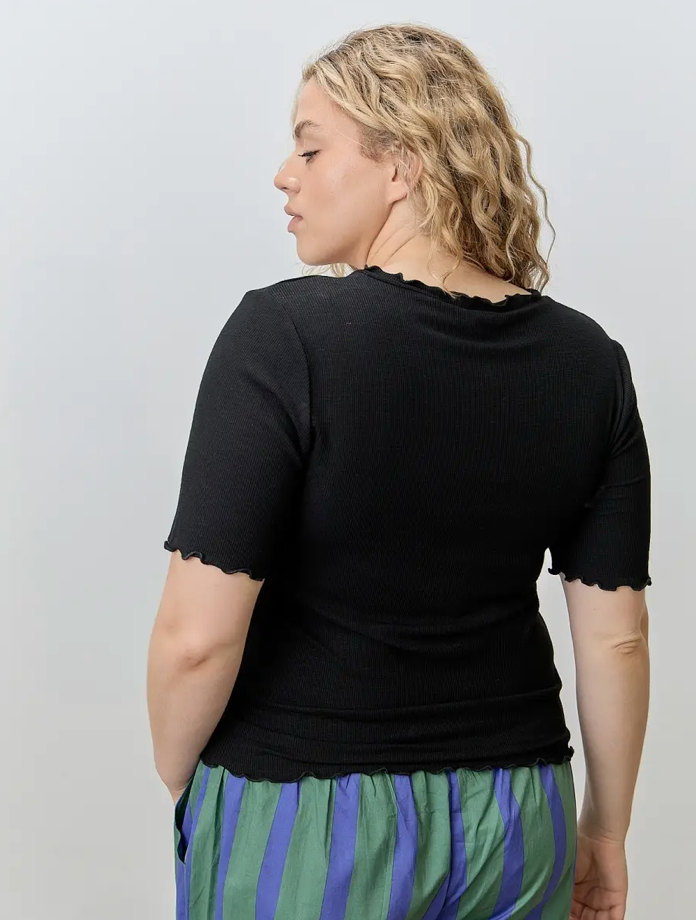 Plus Lettuce Hem Button Down Top