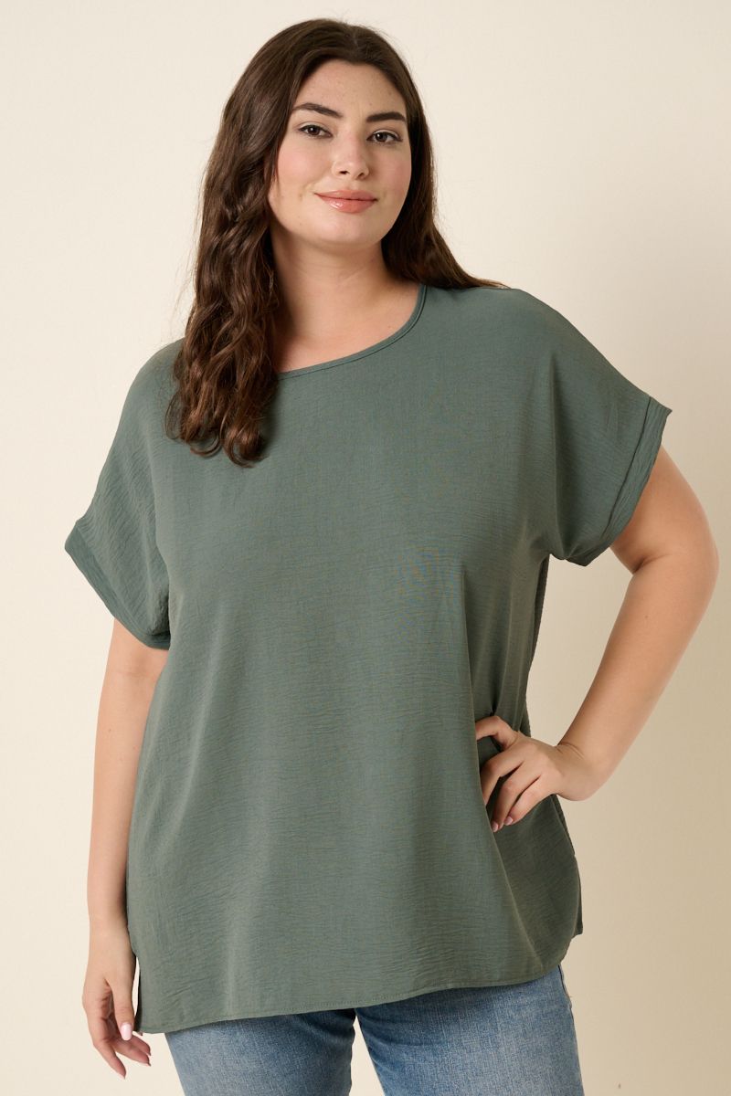 Hunter Green Round Neck Top