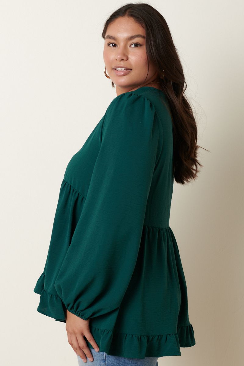 Spruce Ruffle Detail Top