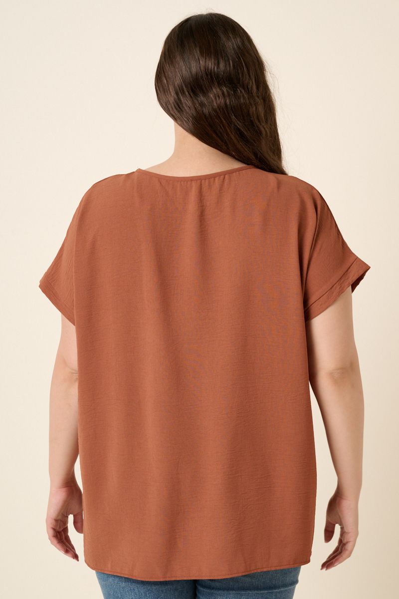 Copper Round Neck Top