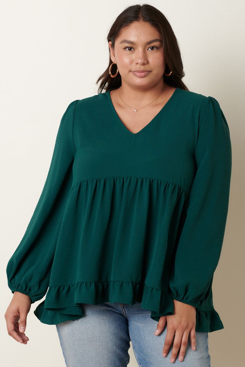Spruce Ruffle Detail Top