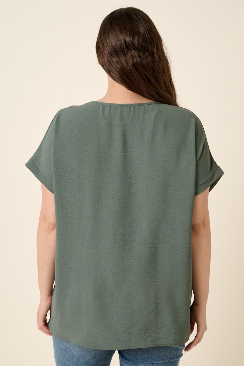 Hunter Green Round Neck Top