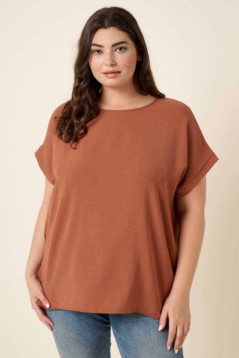 Copper Round Neck Top