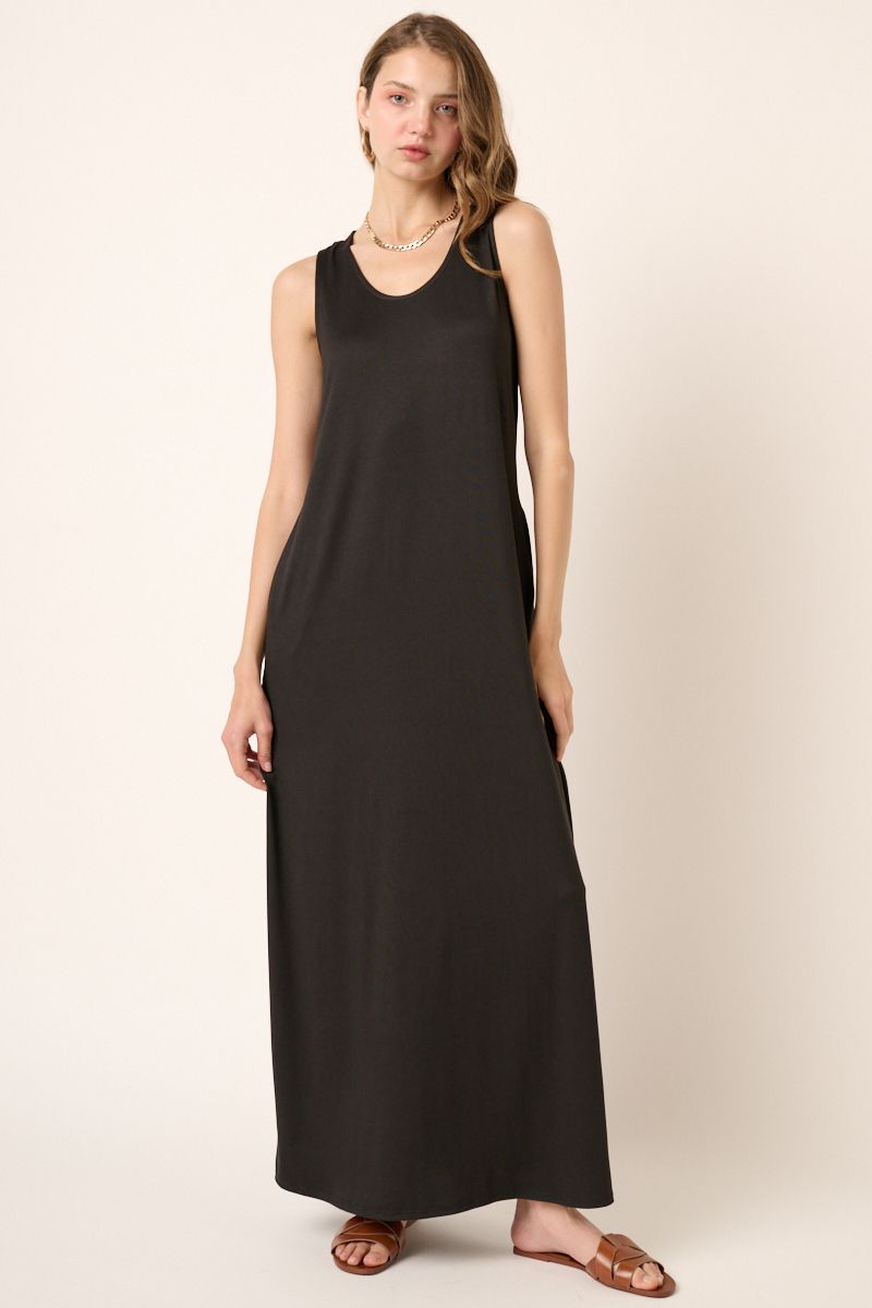 Black Scoop Neck Tank Dress