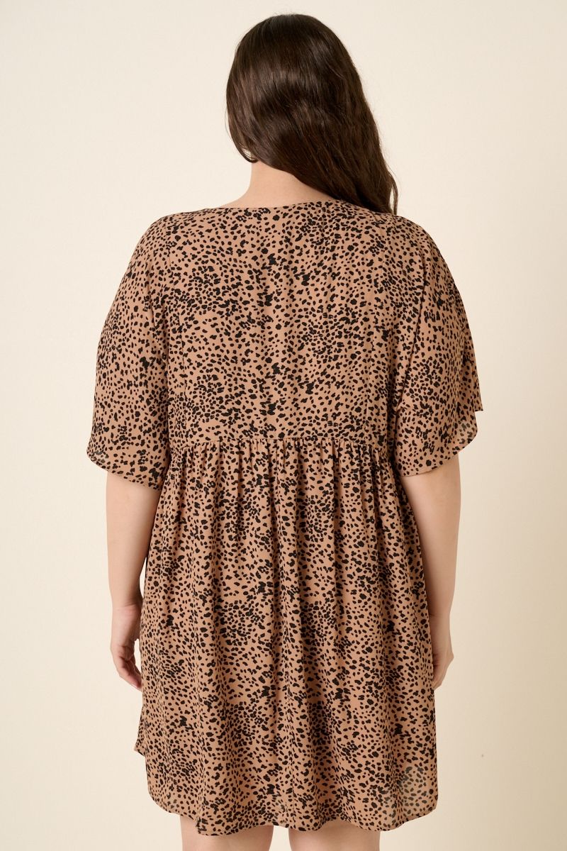 Animal Print Babydoll Dress