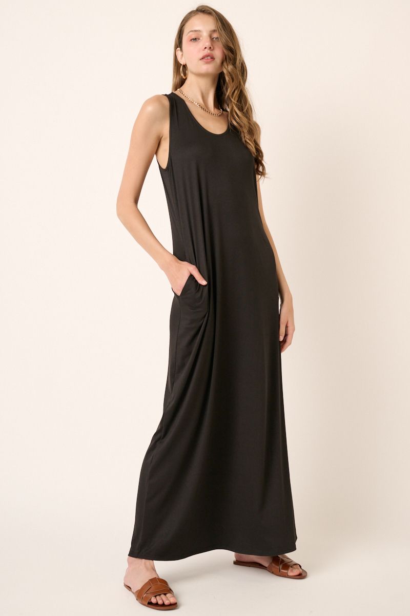 Black Scoop Neck Tank Dress