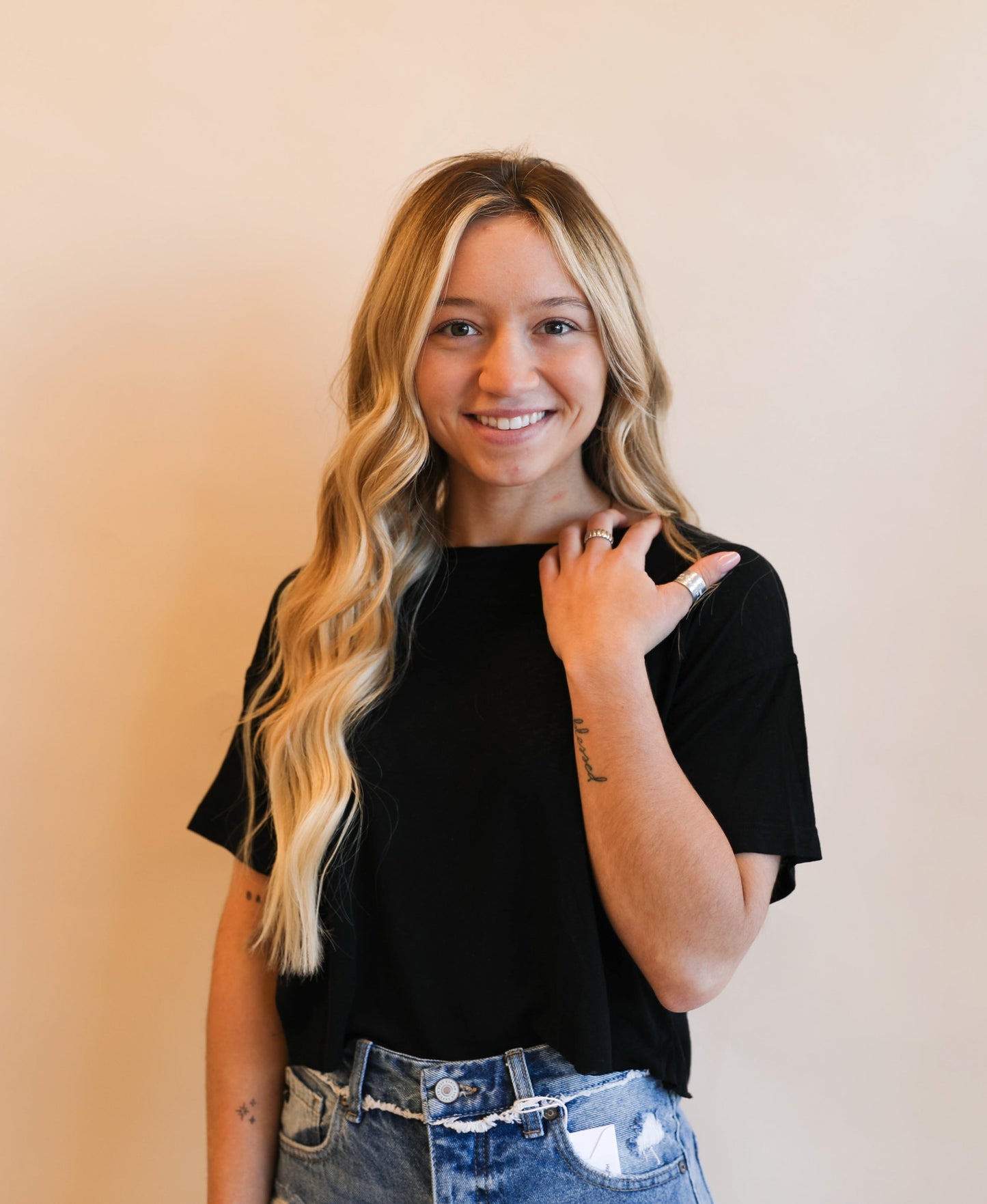 Cropped Raw Hem Tee (Multiple Colors)