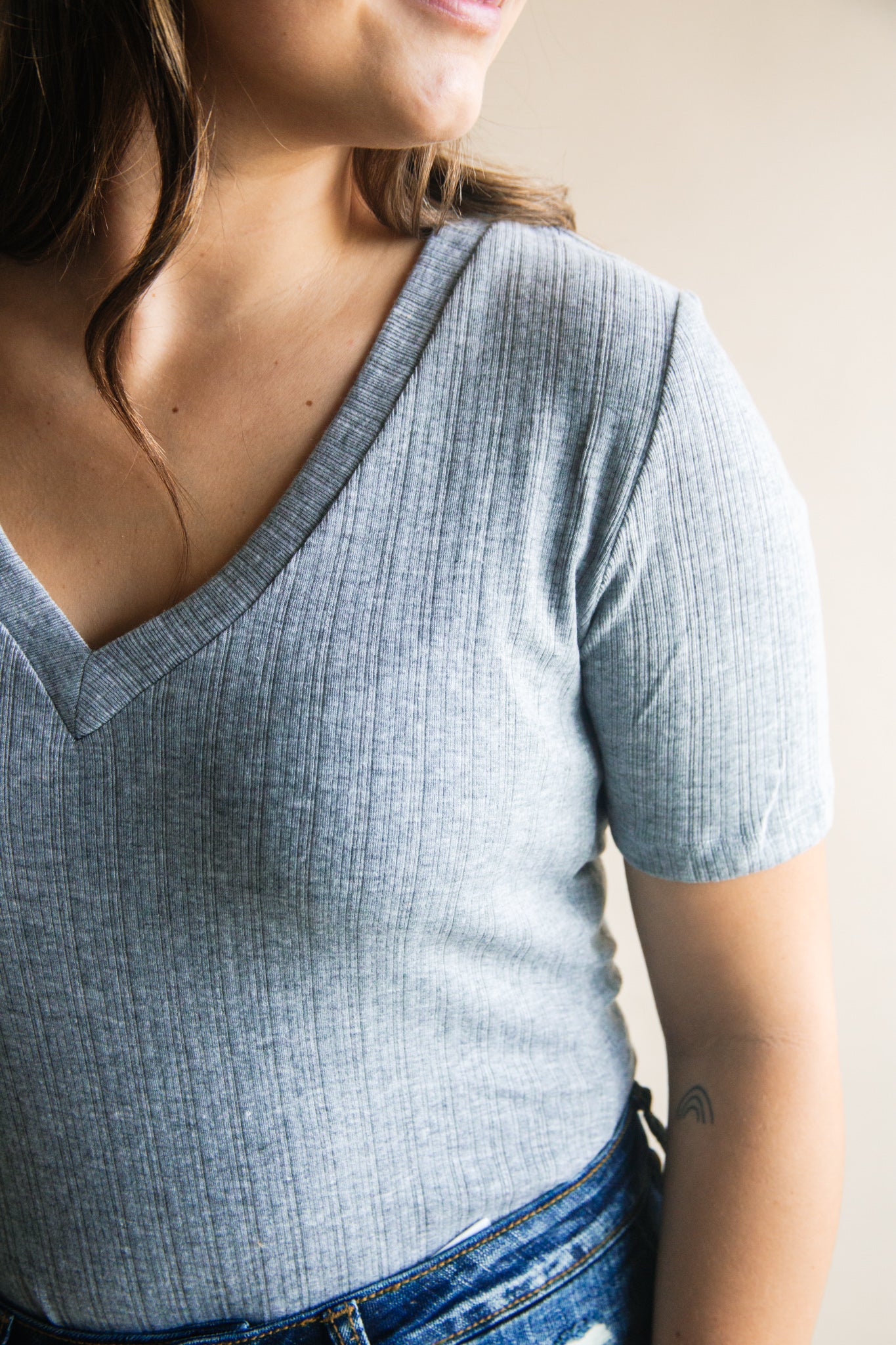 Heather Ribbed Bodysuit