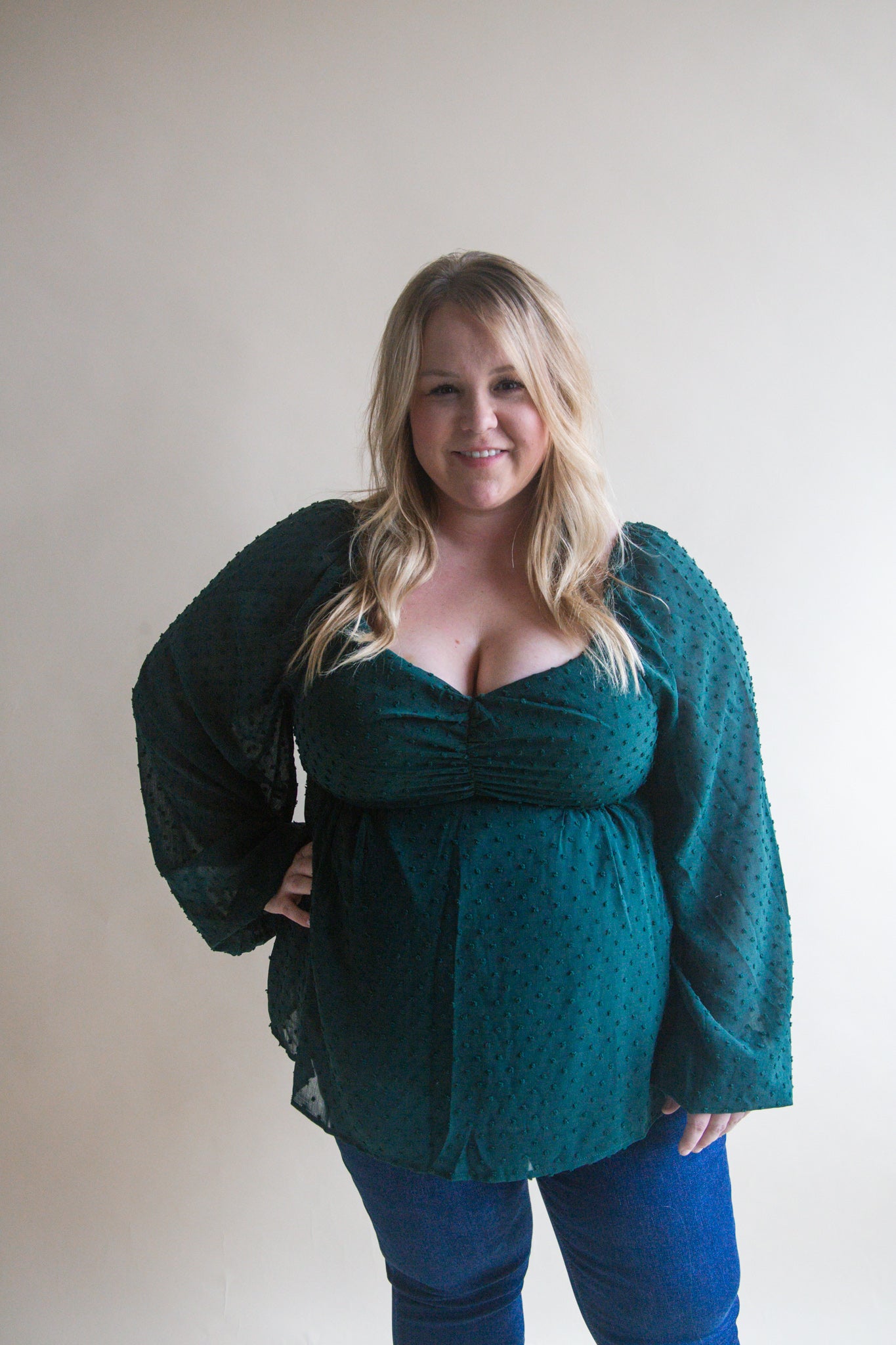 Emerald Babydoll Blouse