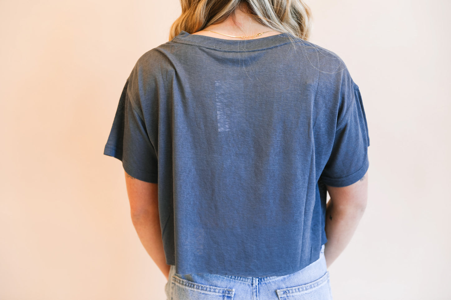 Cropped Raw Hem Tee (Multiple Colors)