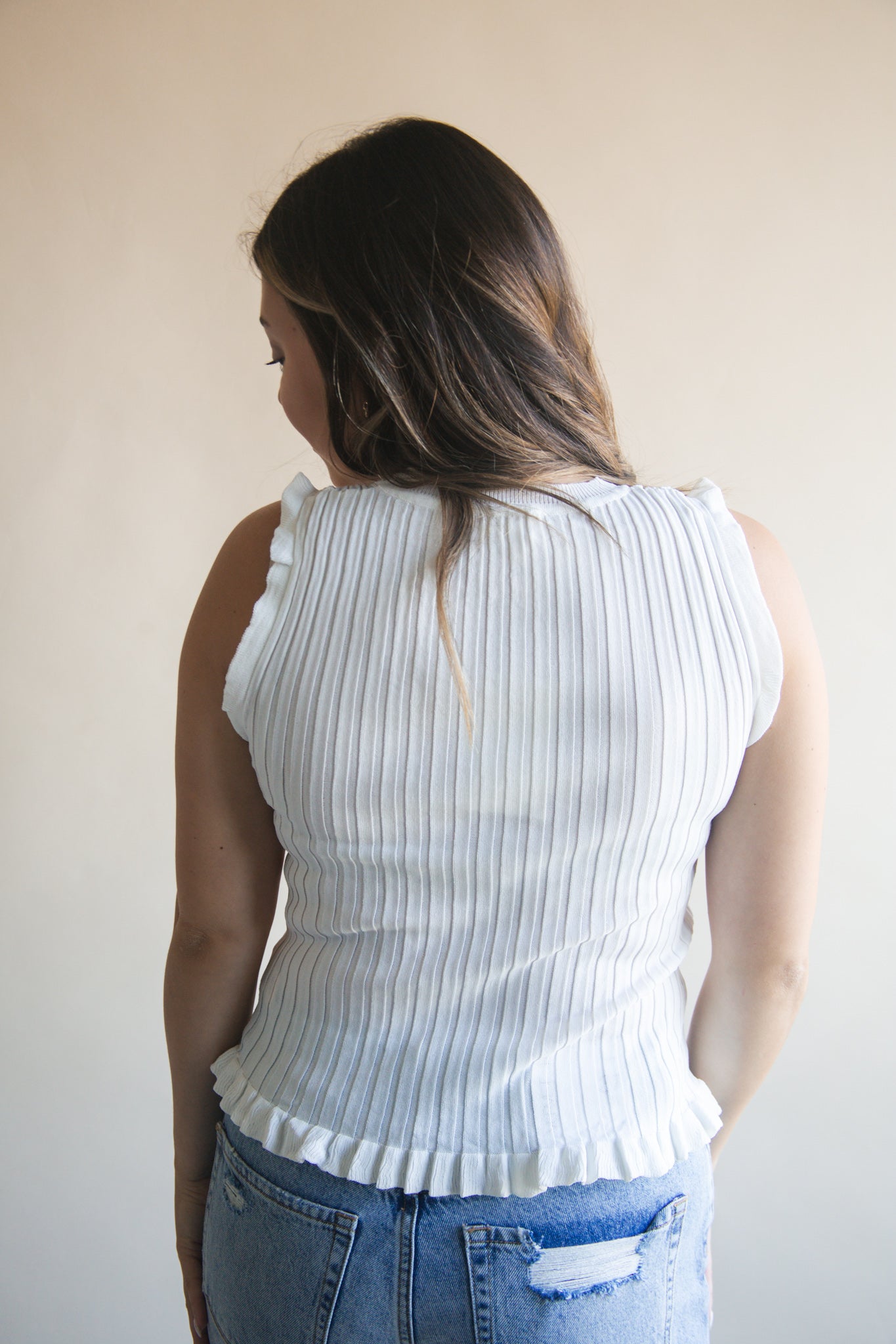 Sleeveless Frill Tank