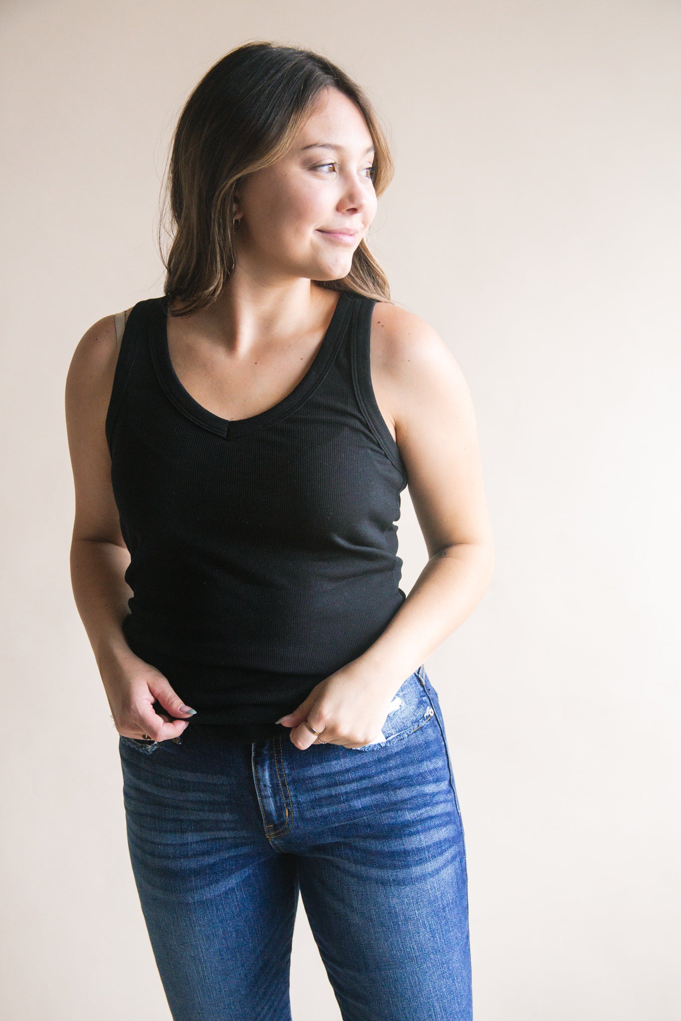 Basic Black Ribbed Tank